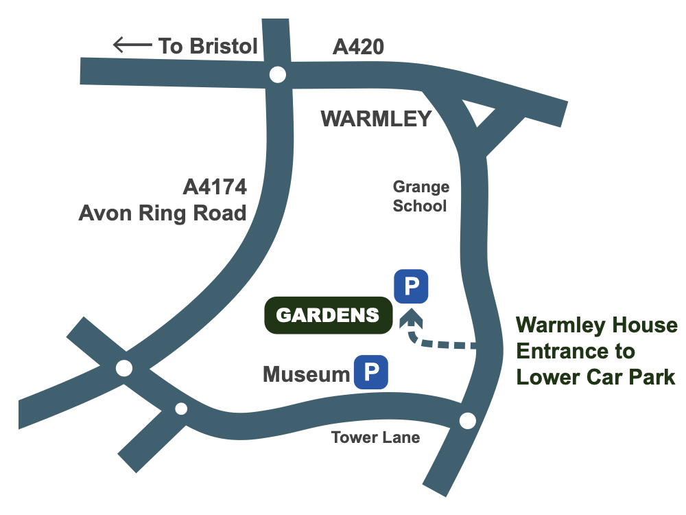 A map showing the location of the Garden